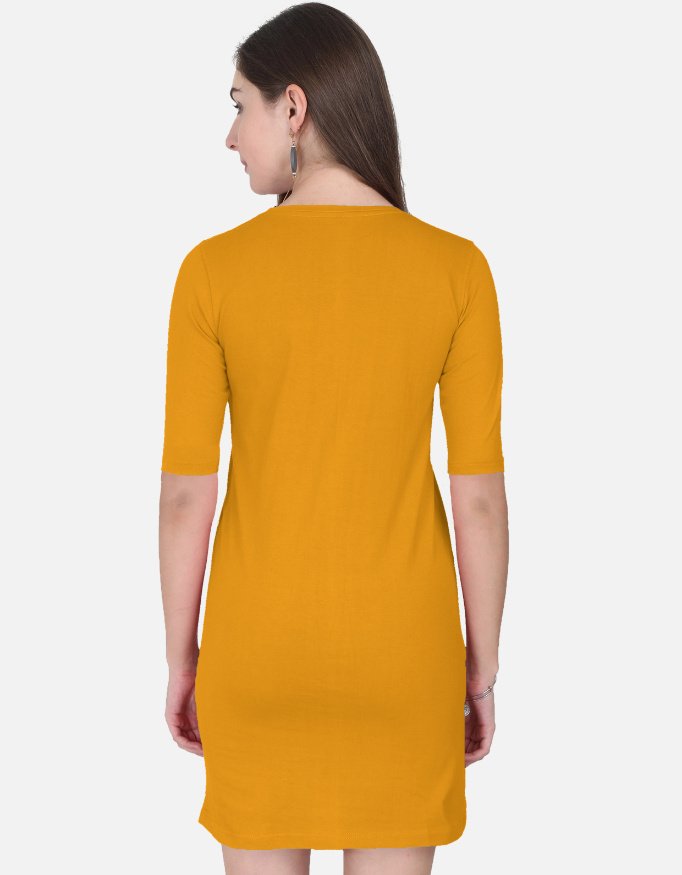 Women T-Shirt Dress Plain - Image 2